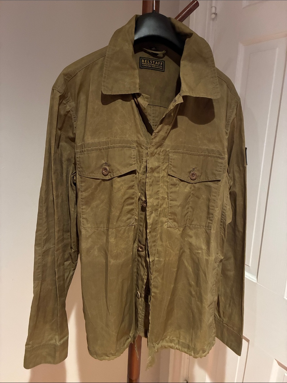 Belstaff Olive-Tone Lightweight Shirt Jacket